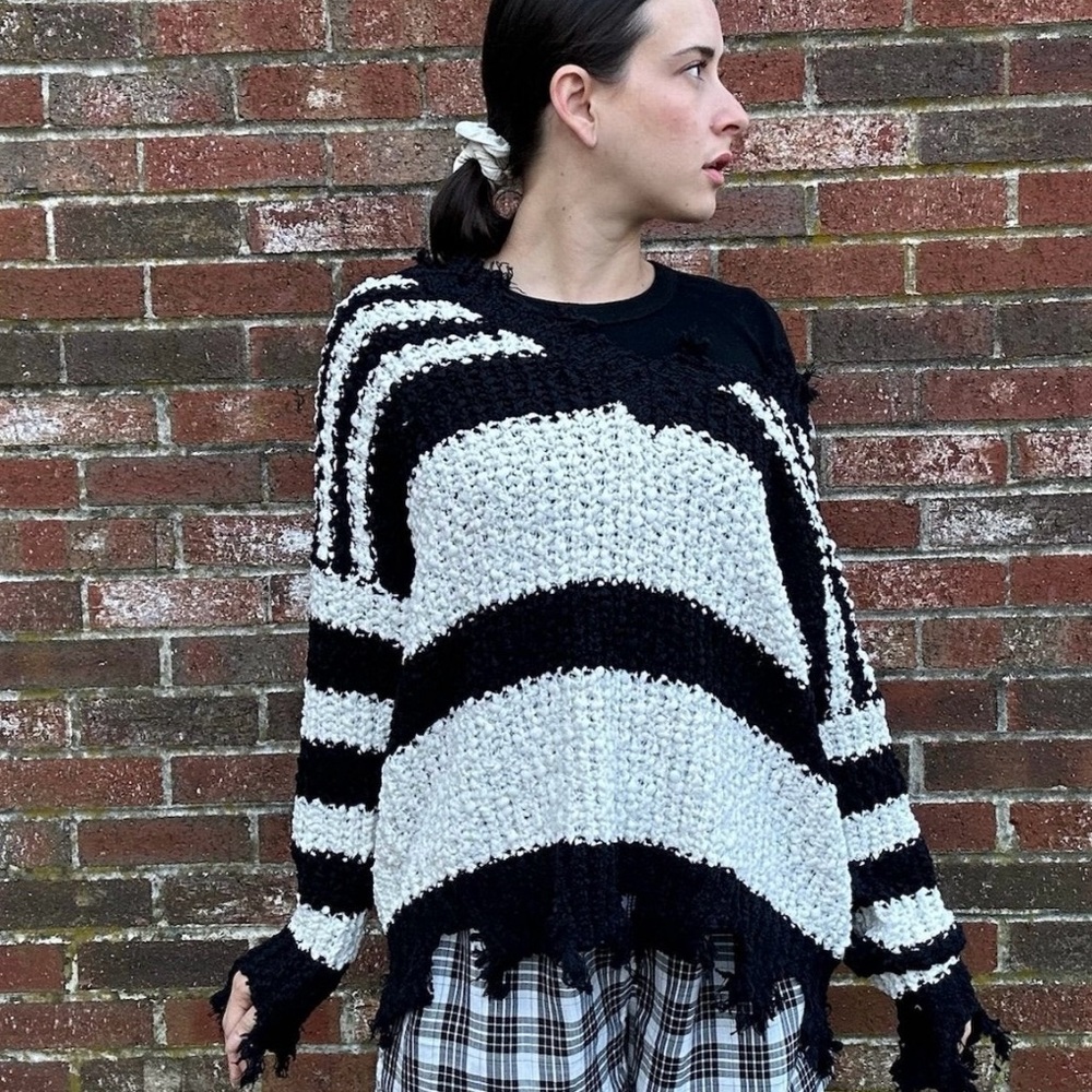 Miracle distressed loose knit sweater